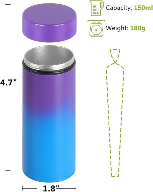 OZCHIN Aluminum Storage Jar Portable Airtight Smell Proof Container Bottle Multipurpose Storage Container for Spices, Coffee & Teas 196 ml