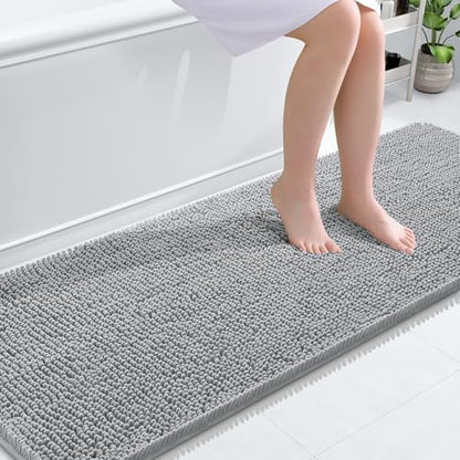 OLANLY Bathroom Runner Rugs 70x24, Extra Soft Absorbent Chenille Bath Rugs