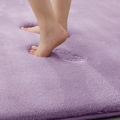 MINIDEAR Bathroom Rugs 32x20 Purple - Thick Memory Foam Bath Mat, Ultra Soft & Plush Fluffy, Non-Slip, Quick Dry, Absorbent Washable Floor Microfiber Mat for Tub, Home Decor Accessories