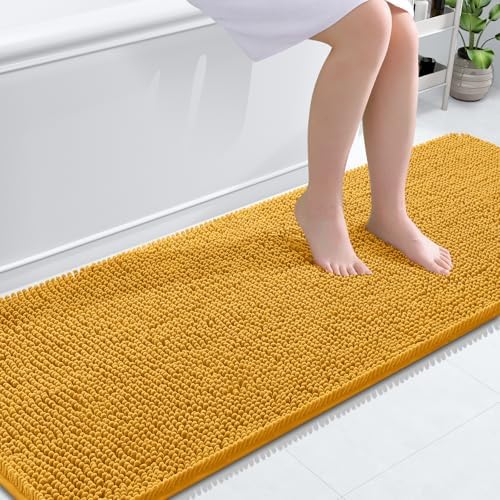 OLANLY Bathroom Runner Rugs 70x24, Extra Soft Absorbent Chenille Bath Rugs