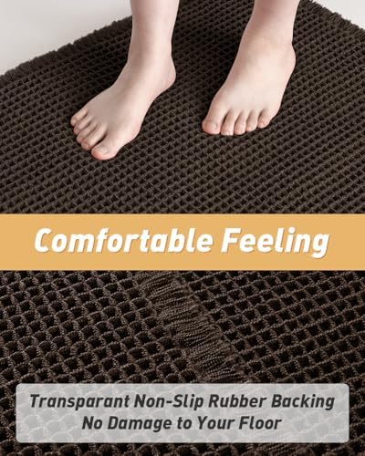 Upgraded Waffle Bath Mat Runner Absorbent Non Slip Bathroom Mat, 2' x 4'