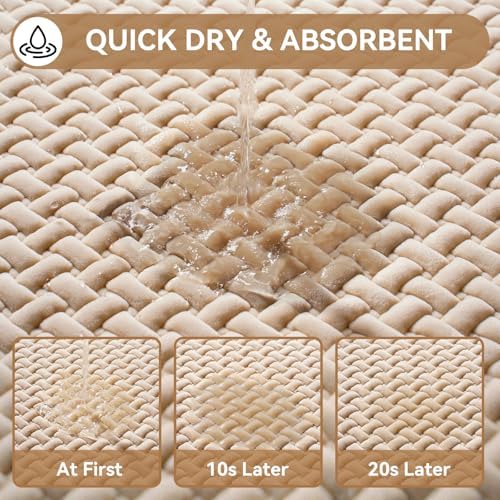 YDKGL Bathroom Rugs Non Slip, Foam Weave Texture Bath Mat, Brown 20x31