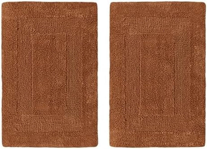 COTTON CRAFT Bath Rugs - 2 Pack Large 20x30 Soft Plush Bath Mats - Mocha