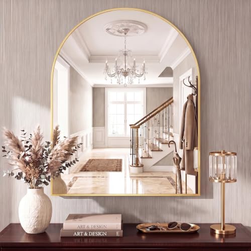 Sweetcrispy 30"x40" Arched Bathroom Mirror, Bathroom Mirrors for Over Sink