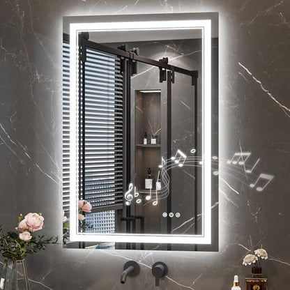 Keonjinn 24" x 36" LED Bathroom Mirror with Lights, Frontlit & Backlit
