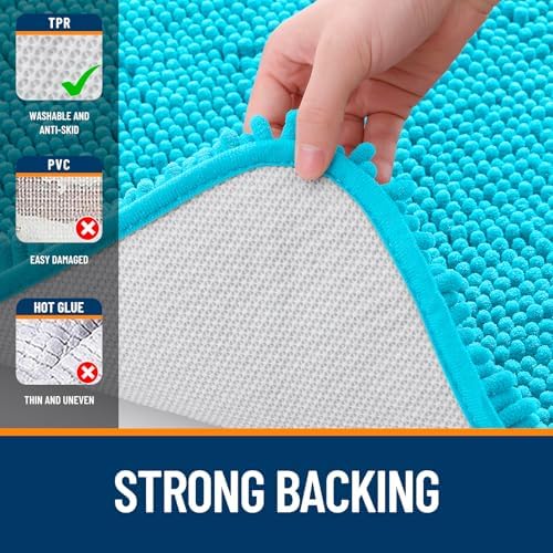 OLANLY Bathroom Runner Rugs 47x24, Extra Soft Absorbent Chenille Bath Rugs