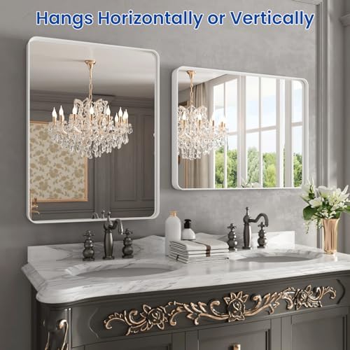WEER White Bathroom Vanity Mirror 22x30 Inch