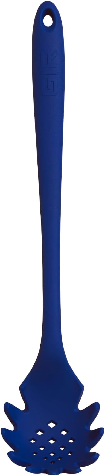 GIR: Get It Right Premium Silicone Spaghetti Spoon - Non-Stick Heat Resistant Silicone Pasta Fork - Perfect for Cooking, Strainer, and Serving - 13 IN, Navy, (GIRSNP381NVY)