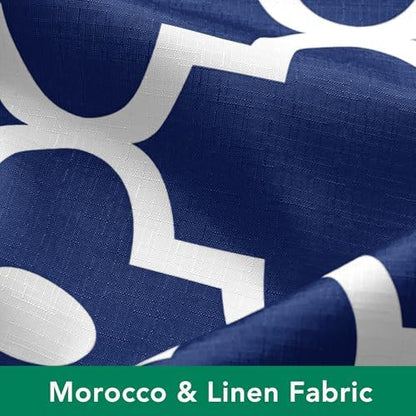 Fabric Modern Shower Curtain-Navy and White Shower Curtains for Bathroom