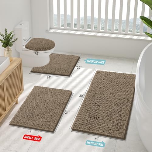 Smiry Bathroom Rugs 44X32, Luxury Chenille Extra Soft Absorbent Bath Mat