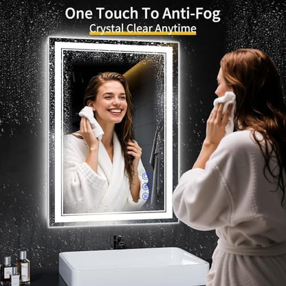 30"x22" LED Bathroom Mirror with Lights,Anti-Fog,3 Color Modes