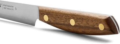 Arcos Slicing Knife | Ham Knife 10 Inch Stainless Steel. Professional Kitchen Knife for Cooking. Ovengkol Wood Handle 100% natural FSC and 250 mm Blade. Series Nordika