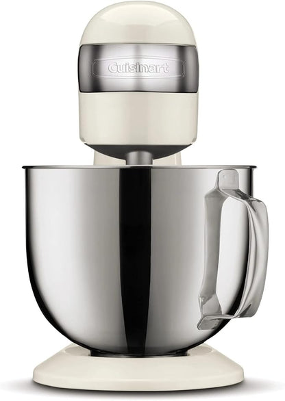 Cuisinart SMD-50CRM Precision Pro 5.5-Quart Digital Stand Mixer with 12-Speeds, 3 Preprogrammed Food Prep Settings, Mixing Bowl, Chef's Whisk, Flat Mixing Paddle, Dough Hook, and Splash Guard, Cream