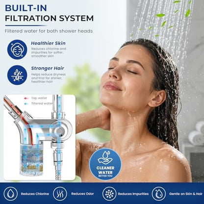 Ryamen Upgraded Filtered Shower Head with Handheld, 10 inch Rain Showerhead