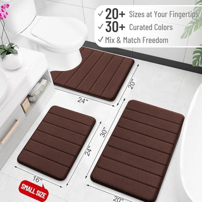 OLANLY Memory Foam Large Bath Mat 40x24, Super Soft Absorbent Bathroom Rugs