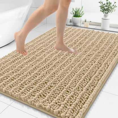 Smiry Bathroom Rugs 44X32, Extra Soft Rubber Backing Chenille Bath Mats