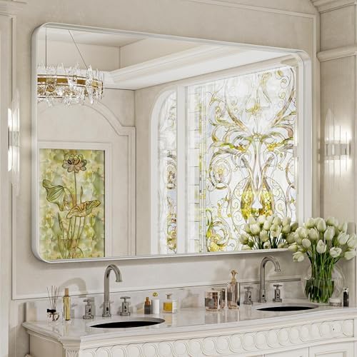 VooBang Bathroom Mirror 30"x48", Silver Gorgeous Deep Frame Wall Mirror
