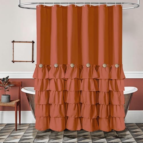 Seasonwood Orange Shower Curtain 72" W x 84" L,Dark Orange