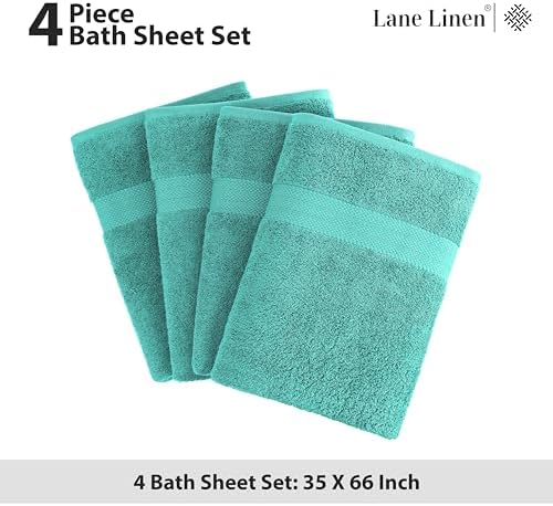 LANE LINEN Oversized Bath Sheet Set Absorbent Quick Dry 100% Cotton - Teal