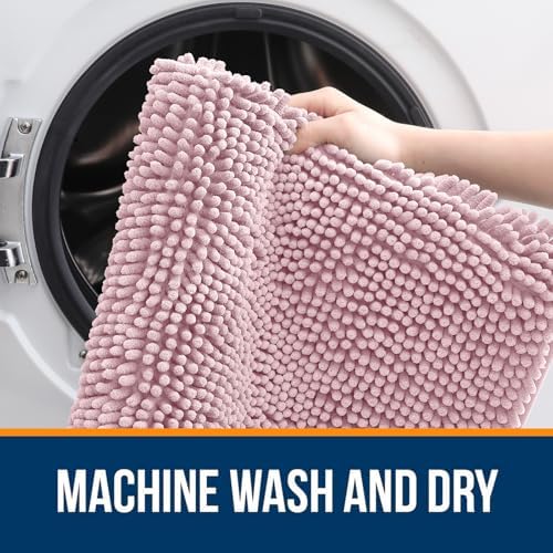 OLANLY Bathroom Rugs 30x20, Extra Soft Absorbent Chenille Bath Rugs