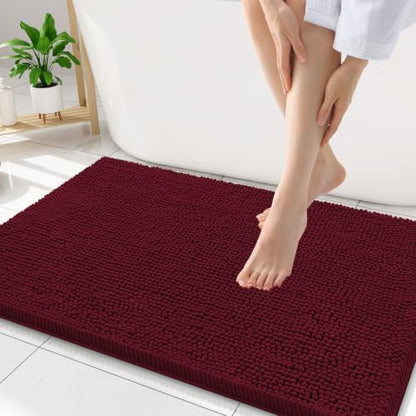 Smiry Bathroom Rugs 32X20, Luxury Chenille Extra Soft Absorbent Bath Mat