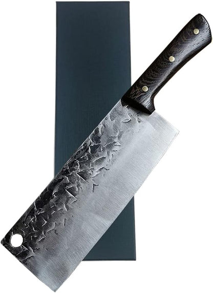 kitchen knives, 7.5-Inch Cleaver Knife Professional Handmade Forged High Carbon Steel Butcher Knife for Vegetable Meat Cleavers with Wood Handle for Family Restauran