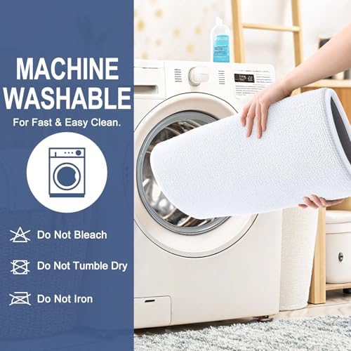 OLANLY Thick Memory Foam Bathroom Rugs 30x20, Absorbent Bath Mat, White