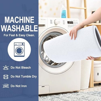 OLANLY Memory Foam Bathroom Runner Rugs 44x24, Absorbent Long Mat, White