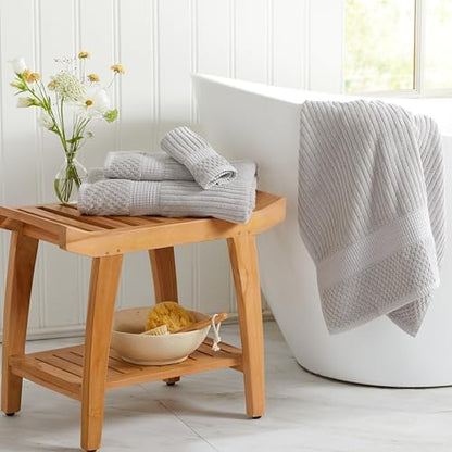 Springtree Home 100% Cotton Bath Towel Set | 6-Piece Set | Textured | Grey