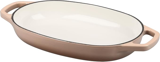 EDGING CASTING Enameled Cast Iron Oval Dutch Oven Pot with Lid, Dutch Oven for Sourdough Bread Baking, Bread Oven, Bread Dutch Oven, Oval Bread Pan, 5qt, Mocha