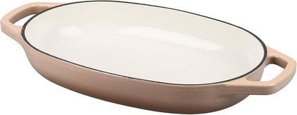 EDGING CASTING Enameled Cast Iron Oval Dutch Oven Pot with Lid, Dutch Oven for Sourdough Bread Baking, Bread Oven, Bread Dutch Oven, Oval Bread Pan, 5qt, Mocha