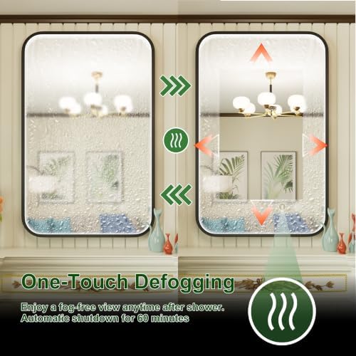 24x36 Inch LED Bathroom Mirror with Lights, 3 Color Temperatures