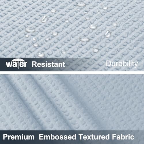 OWENIE Glacier Blue Shower Curtain for Bathroom 72x72 Inch, 3D Embossed Textured Waffle Fabric Shower Curtains, Soft Hotel Farmhouse Style, Water Repellent, Machine Washable, 72" W x 72" L