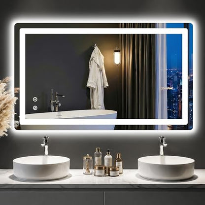 LED Bathroom Mirror with Lights, 24"x40" Lighted Vanity Mirror for Wall
