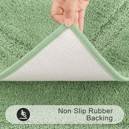 SHACOS Soft Microfiber Bathroom Rugs Set of 2 Pieces, Sage Green