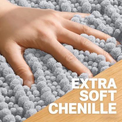 OLANLY Bathroom Rugs 44x24, Thick Soft Absorbent Chenille Bath Rugs