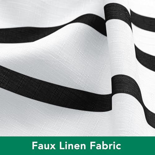 Fabric Modern Extra Long Shower Curtains for Bathroom-Black and White