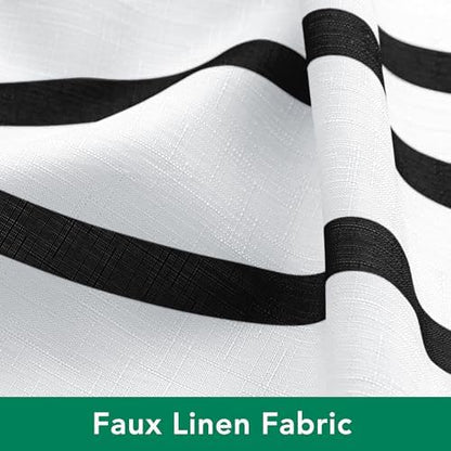 Fabric Modern Extra Long Shower Curtains for Bathroom-Black and White