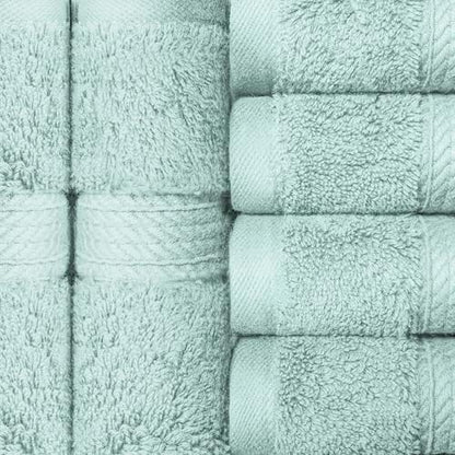 Superior Egyptian Cotton Plush & Absorbent, Face Towel Set of 6, Sea Foam