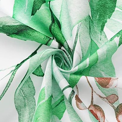 Gibelle Emerald Green Eucalyptus Shower Curtain, Floral Print, 72x84