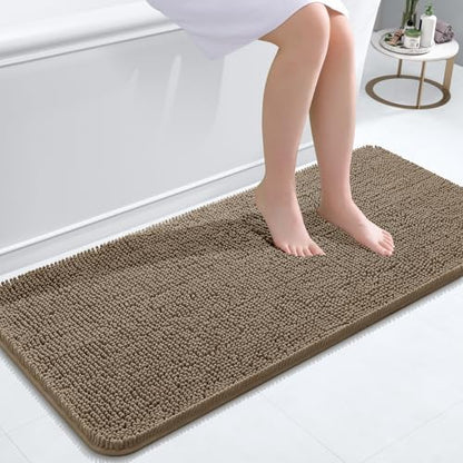 OLANLY Bathroom Runner Rugs 47x20, Extra Soft Absorbent Chenille Bath Rugs