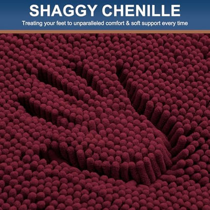 Smiry Bathroom Rugs 71X47, Luxury Chenille Extra Soft Absorbent Bath Mat
