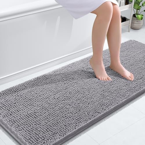 OLANLY Bathroom Runner Rugs 59x24, Extra Soft Absorbent Chenille Bath Rugs