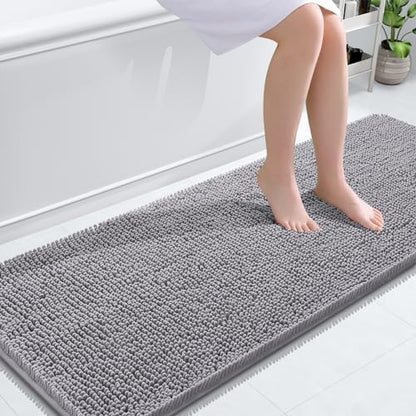 OLANLY Bathroom Runner Rugs 59x24, Extra Soft Absorbent Chenille Bath Rugs