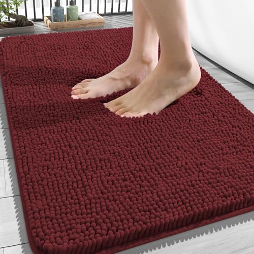OLANLY Bathroom Rugs 34x21, Extra Soft Absorbent Chenille Bath Rugs