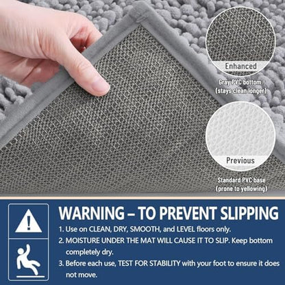 Arotive Bathroom Rugs Mat 47x24, Soft Absorbent Chenille Shaggy Bath Mat