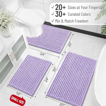 OLANLY Bathroom Runner Rugs 59x20, Thick Soft Absorbent Chenille Bath Rugs