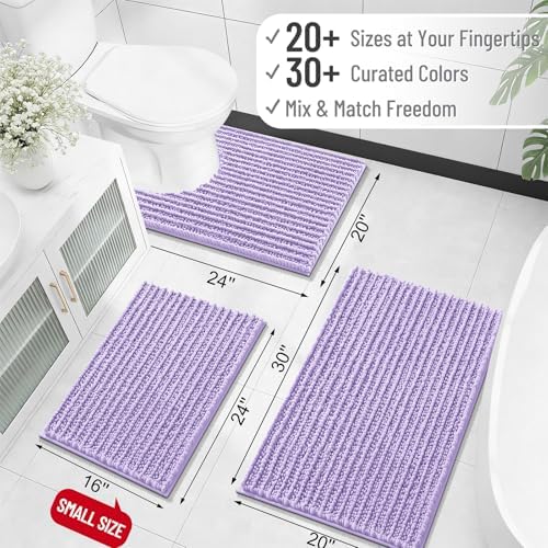 OLANLY Bathroom Runner Rugs 47x17, Thick Soft Absorbent Chenille Bath Rugs