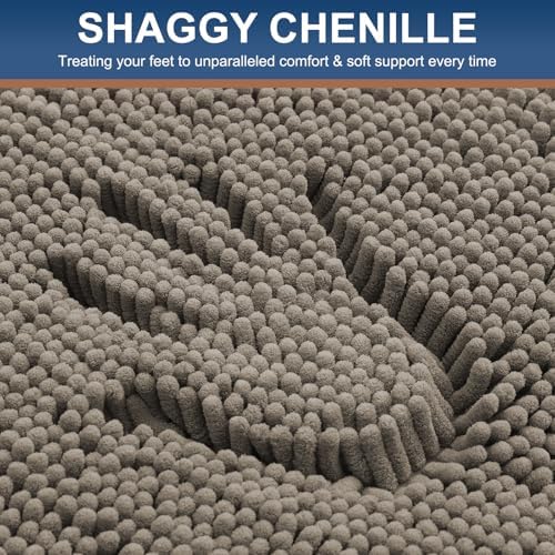 Smiry Bathroom Rugs 36X24, Luxury Chenille Extra Soft Absorbent Bath Mat