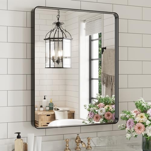WEER Black Bathroom Vanity Mirror 20X28 Inch